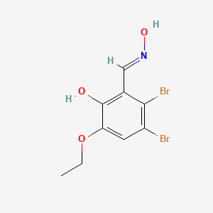 molecular formula C9H9Br2NO3 B7825076 3,4-dibromo-6-ethoxy-2-[(E)-(hydroxyimino)methyl]phenol 