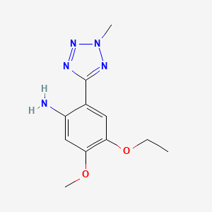molecular formula C11H15N5O2 B7825160 4-Ethoxy-5-methoxy-2-(2-methyl-1,2,3,4-tetrazol-5-yl)aniline 