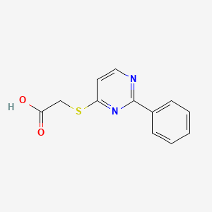 molecular formula C12H10N2O2S B7825172 2-((2-Phenylpyrimidin-4-yl)thio)acetic acid 