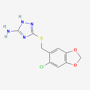 molecular formula C10H9ClN4O2S B7825174 5-{[(6-chloro-1,3-benzodioxol-5-yl)methyl]sulfanyl}-4H-1,2,4-triazol-3-amine 