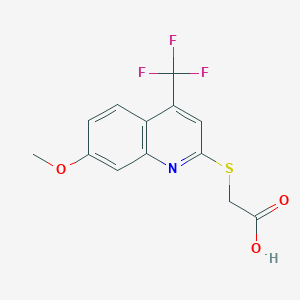 {[7-Methoxy-4-(trifluoromethyl)quinolin-2-yl]sulfanyl}acetic acid