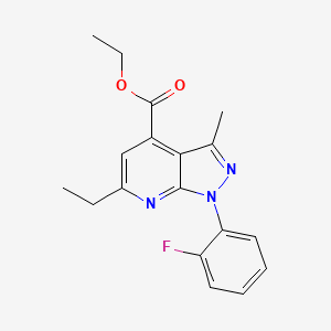 ethyl 6-ethyl-1-(2-fluorophenyl)-3-methyl-1H-pyrazolo[3,4-b]pyridine-4-carboxylate