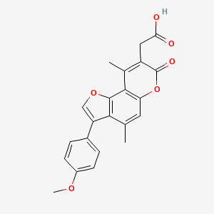 molecular formula C22H18O6 B7825230 [3-(4-methoxyphenyl)-4,9-dimethyl-7-oxo-7H-furo[2,3-f]chromen-8-yl]acetic acid 