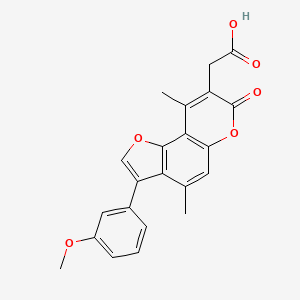 molecular formula C22H18O6 B7825232 [3-(3-methoxyphenyl)-4,9-dimethyl-7-oxo-7H-furo[2,3-f]chromen-8-yl]acetic acid 