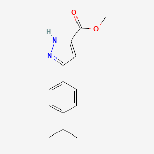 molecular formula C14H16N2O2 B7825257 Methyl 5-(4-isopropylphenyl)-1H-pyrazole-3-carboxylate 