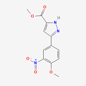 molecular formula C12H11N3O5 B7825268 methyl 3-(4-methoxy-3-nitrophenyl)-1H-pyrazole-5-carboxylate 