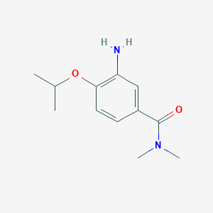 molecular formula C12H18N2O2 B7825291 3-amino-4-isopropoxy-N,N-dimethylbenzamide 