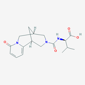 molecular formula C17H23N3O4 B7825304 N-{[(1S)-8-oxo-1,5,6,8-tetrahydro-2H-1,5-methanopyrido[1,2-a][1,5]diazocin-3(4H)-yl]carbonyl}-D-valine 