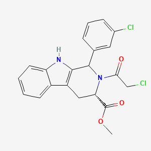 molecular formula C21H18Cl2N2O3 B7825328 methyl (3S)-2-(chloroacetyl)-1-(3-chlorophenyl)-2,3,4,9-tetrahydro-1H-beta-carboline-3-carboxylate 