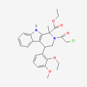ethyl 2-(chloroacetyl)-4-(2-ethoxy-3-methoxyphenyl)-1-methyl-2,3,4,9-tetrahydro-1H-beta-carboline-1-carboxylate