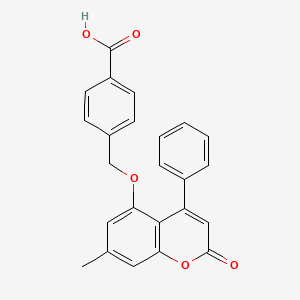 4-{[(7-methyl-2-oxo-4-phenyl-2H-chromen-5-yl)oxy]methyl}benzoic acid