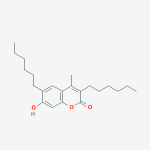 molecular formula C22H32O3 B7825436 3,6-dihexyl-7-hydroxy-4-methyl-2H-chromen-2-one 