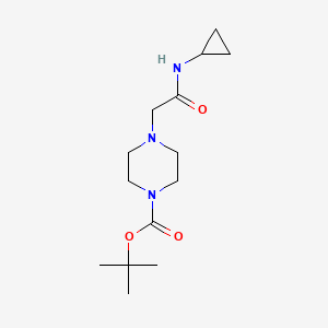 molecular formula C14H25N3O3 B7825561 tert-Butyl 4-(2-(cyclopropylamino)-2-oxoethyl)piperazine-1-carboxylate 
