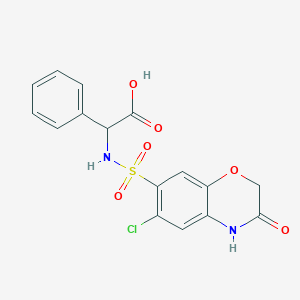 2-[(6-chloro-3-oxo-4H-1,4-benzoxazin-7-yl)sulfonylamino]-2-phenylacetic acid
