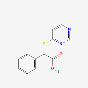 molecular formula C13H12N2O2S B7825663 [(6-Methylpyrimidin-4-yl)sulfanyl](phenyl)acetic acid 