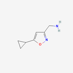 molecular formula C7H10N2O B7825730 1-(5-Cyclopropyl-3-isoxazolyl)methanamine 