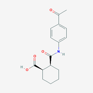 molecular formula C16H19NO4 B7825752 (1R,2S)-2-[(4-acetylphenyl)carbamoyl]cyclohexanecarboxylic acid 