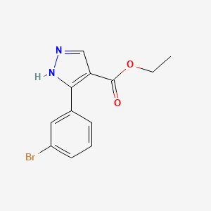 molecular formula C12H11BrN2O2 B7825781 Ethyl 3-(3-bromophenyl)-1H-pyrazole-4-carboxylate 