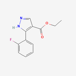 molecular formula C12H11FN2O2 B7825783 ethyl 5-(2-fluorophenyl)-1H-pyrazole-4-carboxylate 