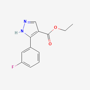 molecular formula C12H11FN2O2 B7825791 Ethyl 3-(3-fluorophenyl)-1H-pyrazole-4-carboxylate 