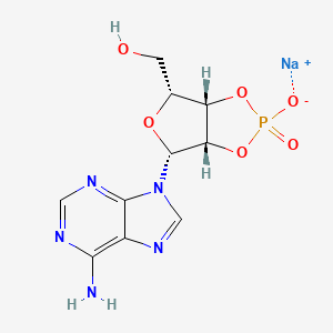 sodium;[(3aS,4R,6R,6aS)-4-(6-aminopurin-9-yl)-2-oxido-2-oxo-3a,4,6,6a-tetrahydrofuro[3,4-d][1,3,2]dioxaphosphol-6-yl]methanol