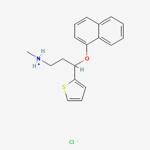 Methyl-(3-naphthalen-1-yloxy-3-thiophen-2-ylpropyl)azanium;chloride