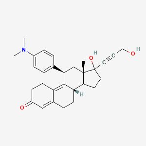 molecular formula C29H35NO3 B7826077 (8S,11R,13S)-11-[4-(dimethylamino)phenyl]-17-hydroxy-17-(3-hydroxyprop-1-ynyl)-13-methyl-1,2,6,7,8,11,12,14,15,16-decahydrocyclopenta[a]phenanthren-3-one 