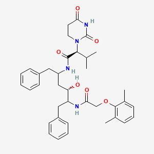 (2S)-N-[(4S)-5-[[2-(2,6-dimethylphenoxy)acetyl]amino]-4-hydroxy-1,6-diphenylhexan-2-yl]-2-(2,4-dioxo-1,3-diazinan-1-yl)-3-methylbutanamide