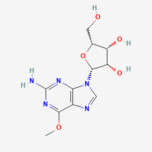 molecular formula C11H15N5O5 B7826086 (2R,3S,4R,5R)-2-(2-amino-6-methoxypurin-9-yl)-5-(hydroxymethyl)oxolane-3,4-diol 