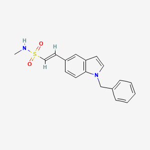 molecular formula C18H18N2O2S B7826091 (1E)-N-Methyl-2-[1-(phenylmethyl)-1H-indol-5-YL]ethenesulfonamide 