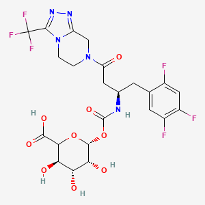 molecular formula C23H23F6N5O9 B7826135 Sitagliptin Carbamoyl beta-D-Glucuronide 