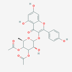 molecular formula C25H24O12 B7826142 [(2S,5R)-4-acetyloxy-6-[5,7-dihydroxy-2-(4-hydroxyphenyl)-4-oxochromen-3-yl]oxy-5-hydroxy-2-methyloxan-3-yl] acetate 
