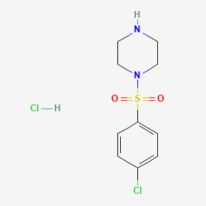 molecular formula C10H14Cl2N2O2S B7826167 1-((4-Chlorophenyl)sulfonyl)piperazine hydrochloride 