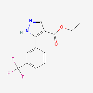 molecular formula C13H11F3N2O2 B7826170 ethyl 3-(3-(trifluoromethyl)phenyl)-1H-pyrazole-4-carboxylate 