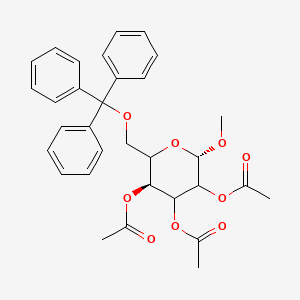 molecular formula C32H34O9 B7826258 [(3S,6S)-4,5-diacetyloxy-6-methoxy-2-(trityloxymethyl)oxan-3-yl] acetate 