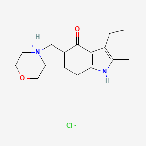 molecular formula C16H25ClN2O2 B7826261 3-Ethyl-2-methyl-5-(morpholin-4-ium-4-ylmethyl)-1,5,6,7-tetrahydroindol-4-one;chloride 