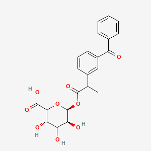 molecular formula C22H22O9 B7826331 (3S,5S,6S)-6-[2-(3-benzoylphenyl)propanoyloxy]-3,4,5-trihydroxyoxane-2-carboxylic acid 