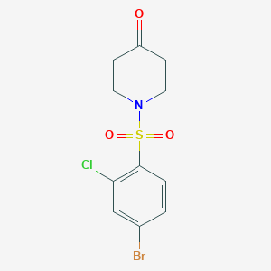 molecular formula C11H11BrClNO3S B7826377 1-(4-Bromo-2-chlorobenzenesulfonyl)piperidin-4-one 