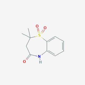 molecular formula C11H13NO3S B7826471 2,2-Dimethyl-4-oxo-2,3,4,5-tetrahydro-1,5-benzothiazepine 1,1-dioxide 