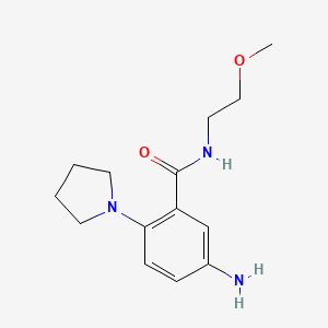 molecular formula C14H21N3O2 B7826498 5-Amino-N-(2-methoxyethyl)-2-pyrrolidinobenzamide 