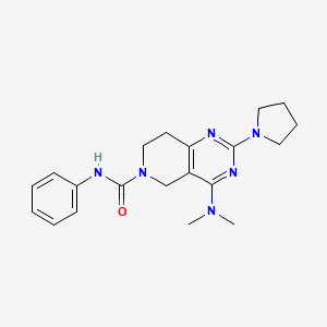 molecular formula C20H26N6O B7826513 4-(Dimethylamino)-N-phenyl-2-(pyrrolidin-1-yl)-7,8-dihydropyrido[4,3-d]pyrimidine-6(5H)-carboxamide 