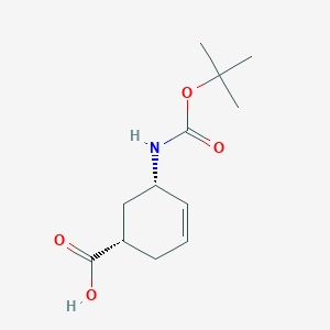 molecular formula C12H19NO4 B7826520 cis-5-Boc-amino-cyclohex-3-enecarboxylic acid CAS No. 933445-55-7