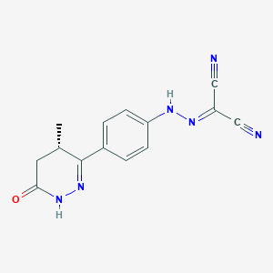 molecular formula C14H12N6O B7826529 (S)-1,4-Dihydro-4beta-methyl-3-[4-[2-(dicyanomethylene)hydrazino]phenyl]pyridazin-6(5H)-one 