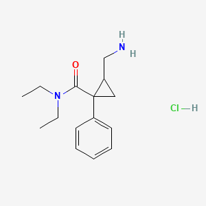 molecular formula C15H23ClN2O B7826534 2-(aminomethyl)-N,N-diethyl-1-phenylcyclopropanecarboxamide hydrochloride 