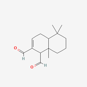 molecular formula C15H22O2 B7826555 5,5,8a-Trimethyl-1,4,4a,6,7,8-hexahydronaphthalene-1,2-dicarbaldehyde 