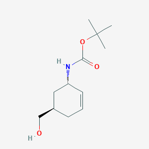 molecular formula C12H21NO3 B7826599 tert-Butyl trans-(5-hydroxymethyl)-cyclohex-2-enylcarbamate 