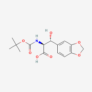 molecular formula C15H19NO7 B7826612 (2S,3R)-3-(1,3-benzodioxol-5-yl)-3-hydroxy-2-[(2-methylpropan-2-yl)oxycarbonylamino]propanoic acid 