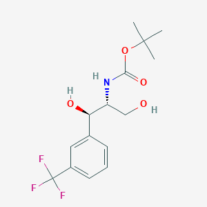 molecular formula C15H20F3NO4 B7826622 tert-butyl N-[(1R,2R)-1,3-dihydroxy-1-[3-(trifluoromethyl)phenyl]propan-2-yl]carbamate 