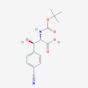 molecular formula C15H18N2O5 B7826635 (2S,3R)-3-(4-cyanophenyl)-3-hydroxy-2-[(2-methylpropan-2-yl)oxycarbonylamino]propanoic acid 
