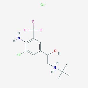 molecular formula C13H19Cl2F3N2O B7826713 Benzenemethanol, 4-amino-3-chloro-alpha-(((1,1-dimethylethyl)amino)methyl)-5-(trifluoromethyl)-, monohydrochloride 